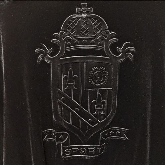 NWT ST. JOHN SPORT Black Velour Evening Crest Track Jacket XL - Picture 8 of 9